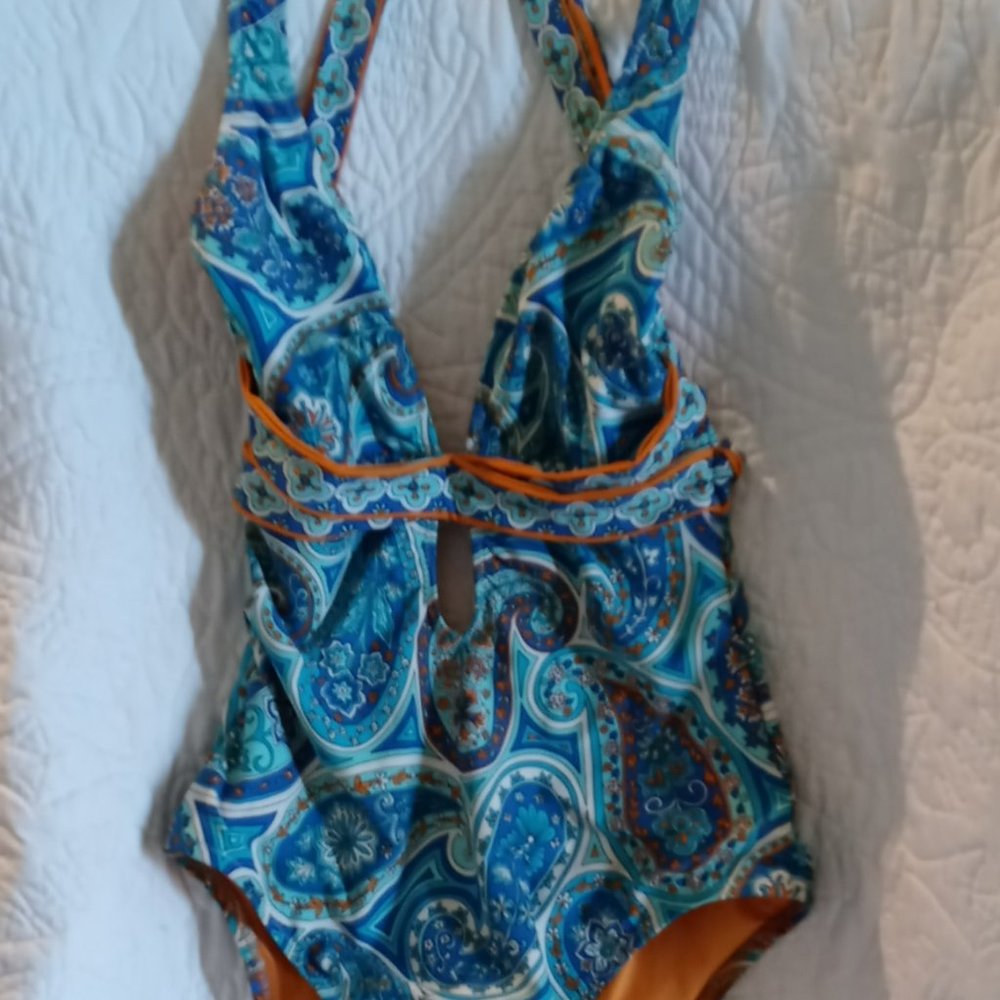 TRINA TURK PAISLEY ONE PIECE SWIMSUIT